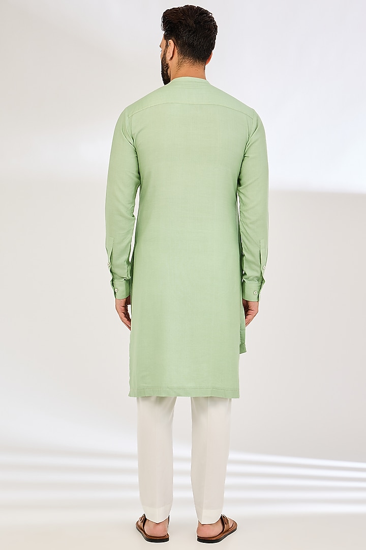 Jade Mist Cotton Kurta Set by Dhruv Vaish at Pernia's Pop Up Shop