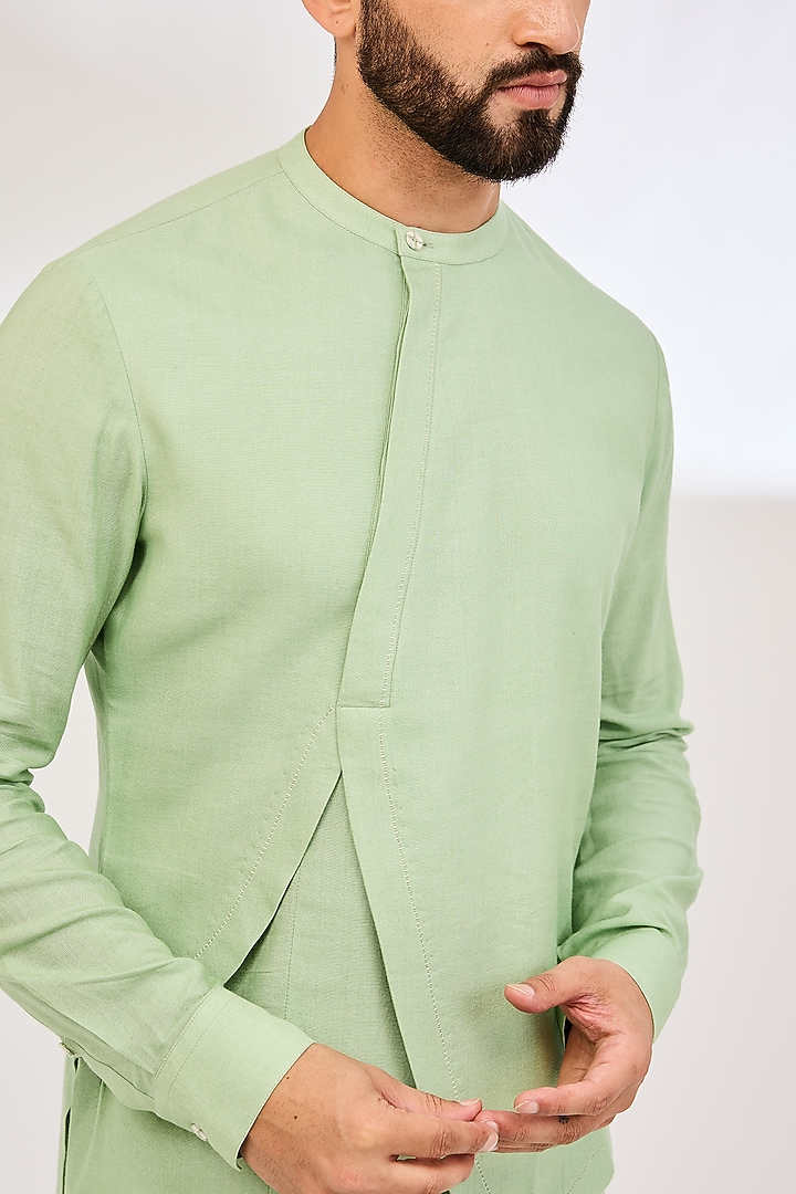 Jade Mist Cotton Kurta Set by Dhruv Vaish at Pernia's Pop Up Shop