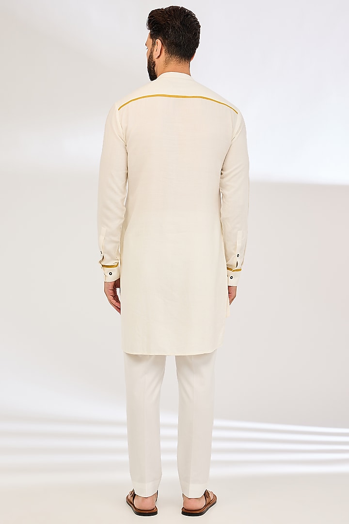 Ivory Cotton Kurta Set by Dhruv Vaish at Pernia's Pop Up Shop