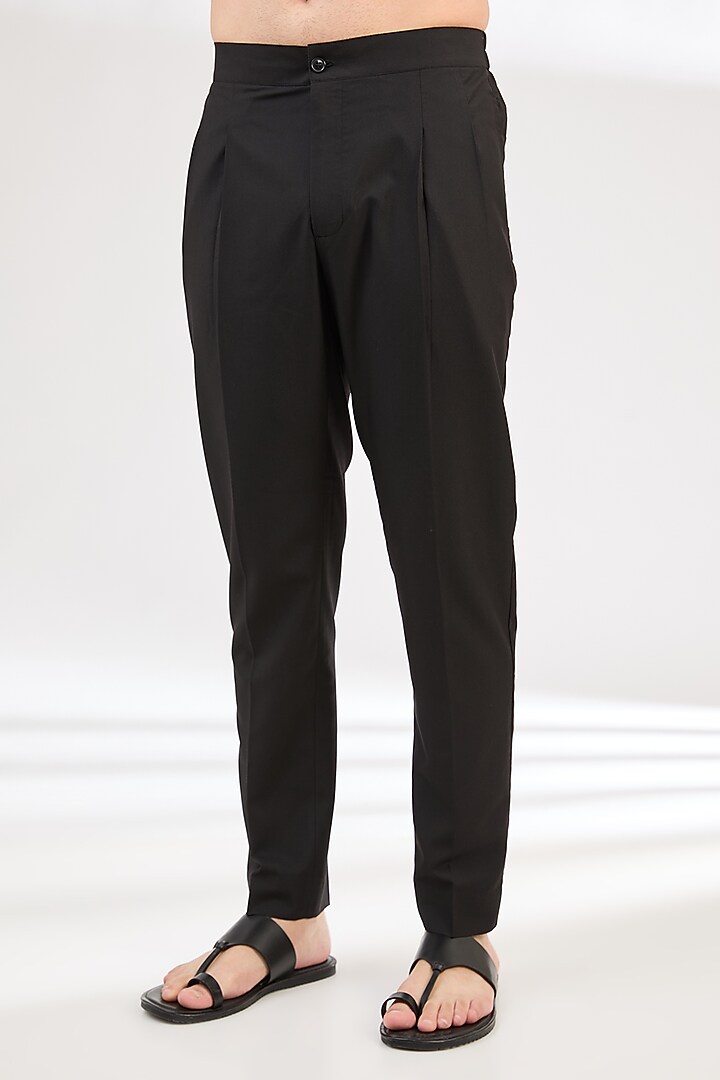 Black Cotton Kurta Set by Dhruv Vaish at Pernia's Pop Up Shop