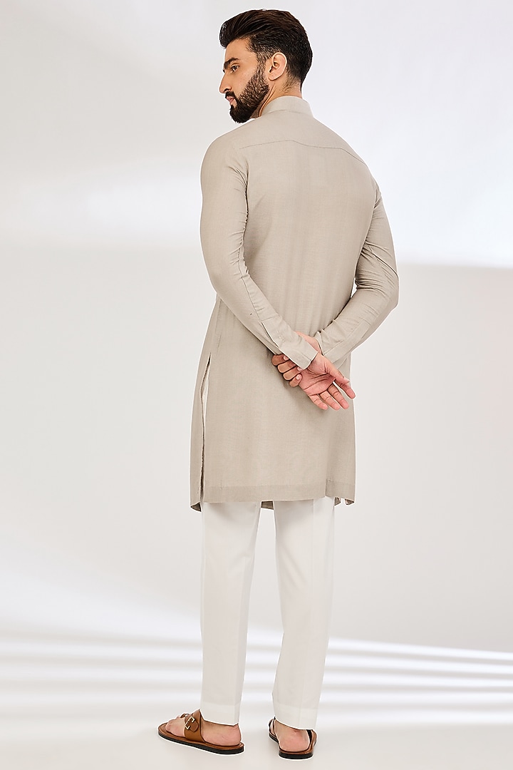 London Fog Cotton Kurta Set by Dhruv Vaish at Pernia's Pop Up Shop