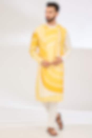 Cream-Mustard Cotton Kurta Set by Dhruv Vaish