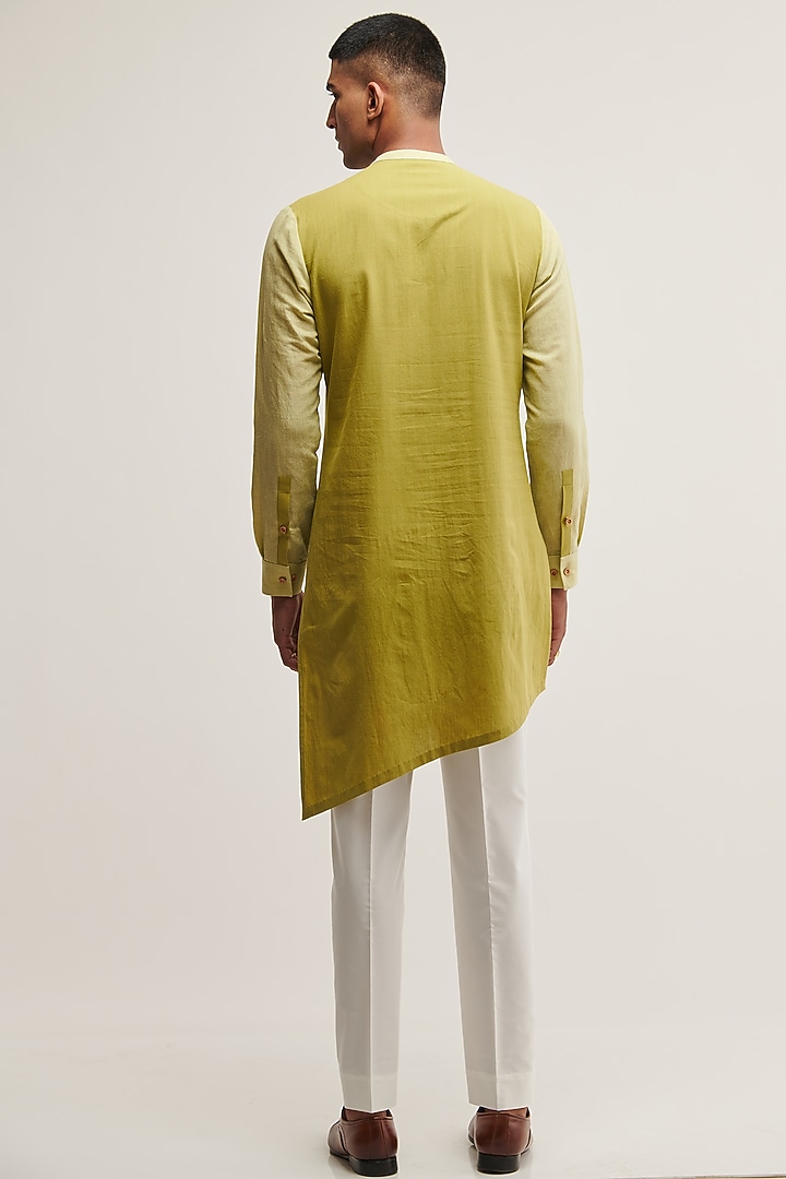 Pale Mint Handloom Cotton Kurta by Dhruv Vaish at Pernia's Pop Up Shop