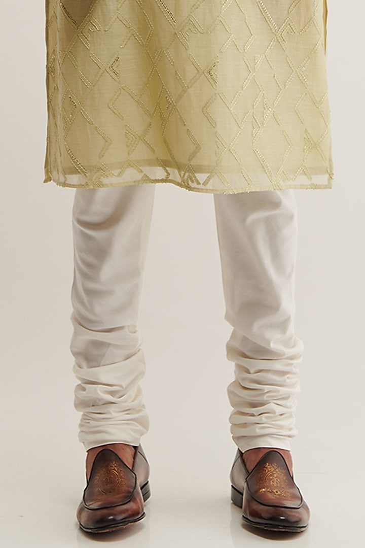 Pale Mint Cotton Silk Sequins Embroidered Kurta Set by Dhruv Vaish at Pernia's Pop Up Shop