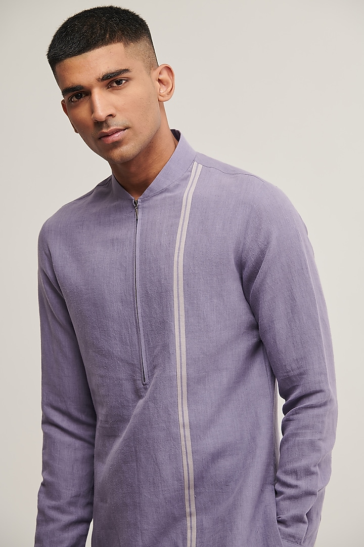 Iris Handloom Cotton Kurta by Dhruv Vaish at Pernia's Pop Up Shop