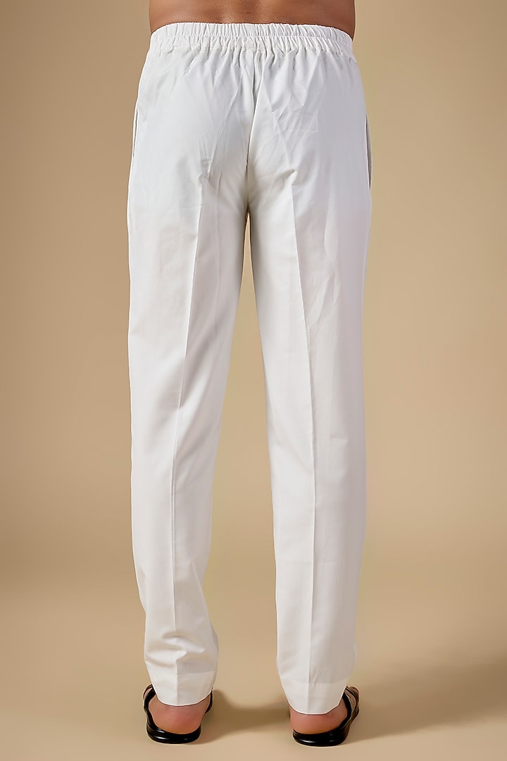 White Cotton Pants by Dhruv Vaish at Pernia's Pop Up Shop