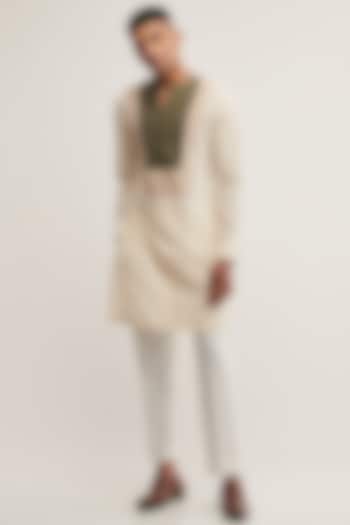 Vanilla Handloom Cotton Kurta by Dhruv Vaish