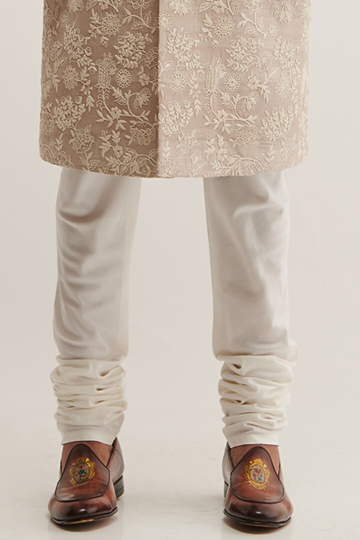 Moon Rock Silk Embroidered Groom Sherwani Set by Dhruv Vaish at Pernia's Pop Up Shop