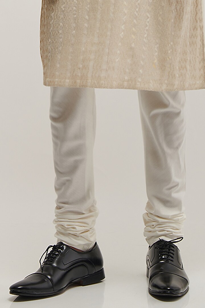 Vanilla Cotton Silk Chanderi Printed Kurta Set by Dhruv Vaish at Pernia's Pop Up Shop