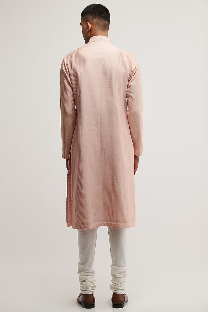 Sandrose Cotton Silk Chanderi Printed Kurta Set by Dhruv Vaish at Pernia's Pop Up Shop