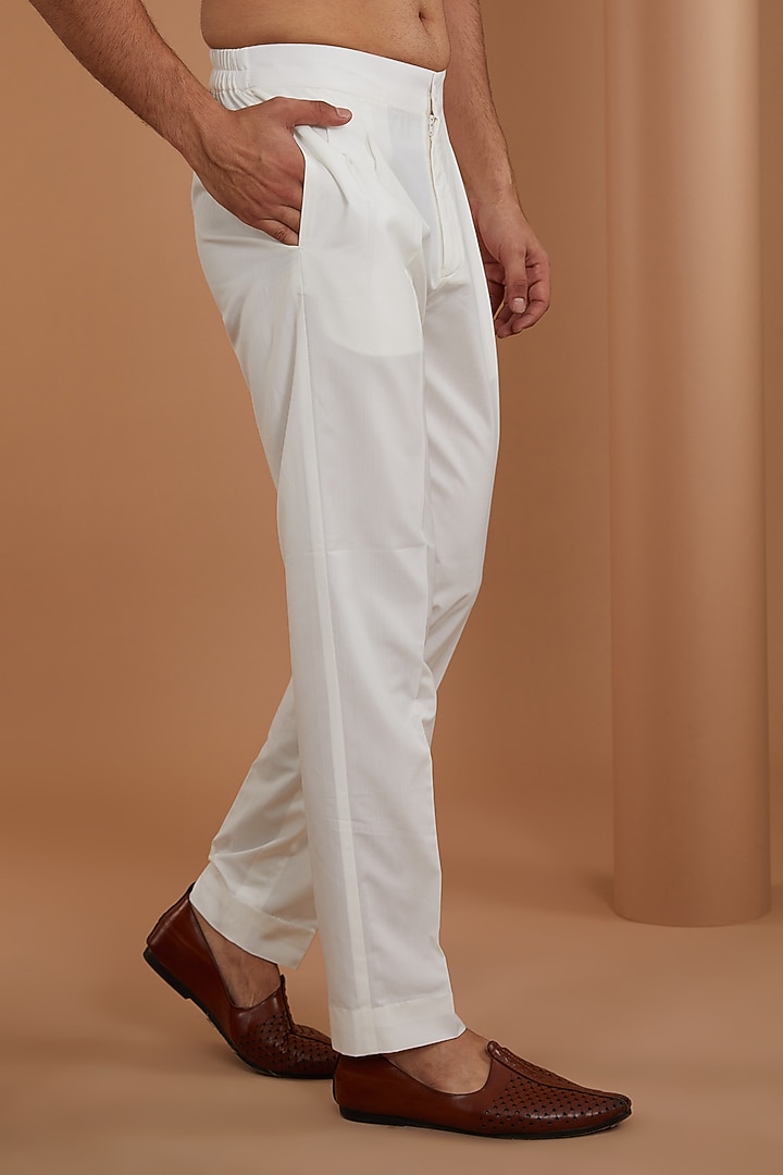 Black Herringbone Cotton Silk Kurta Set by Dhruv Vaish at Pernia's Pop Up Shop