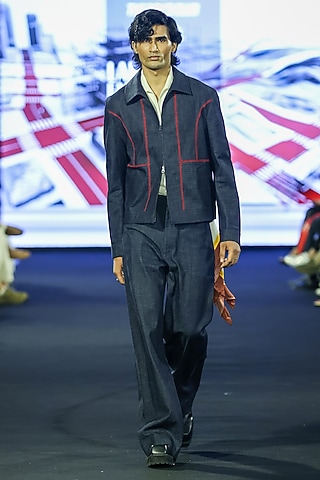 Blue Denim Co-Ord Set by Dhruv Vaish