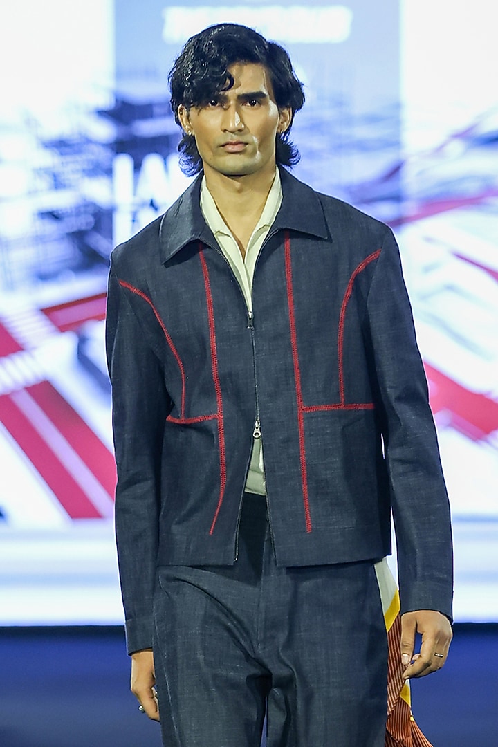Blue Denim Co-Ord Set by Dhruv Vaish at Pernia's Pop Up Shop