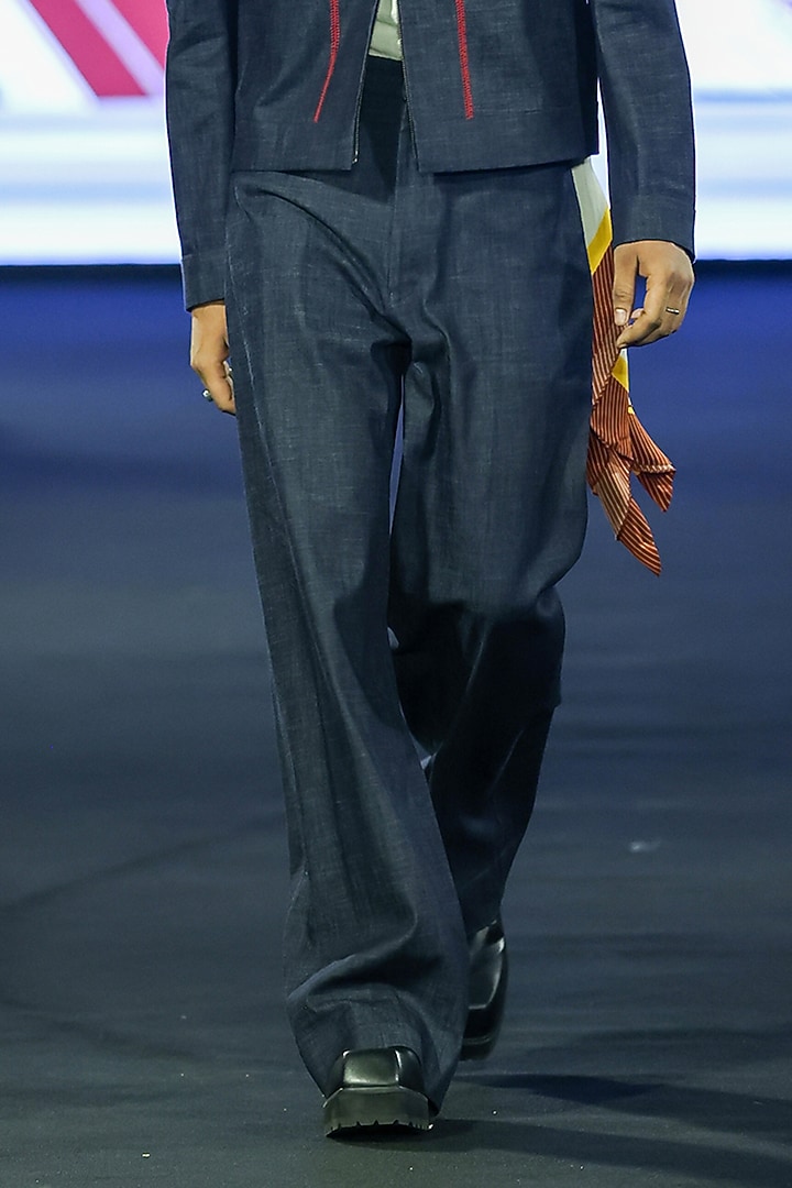 Blue Denim Co-Ord Set by Dhruv Vaish at Pernia's Pop Up Shop