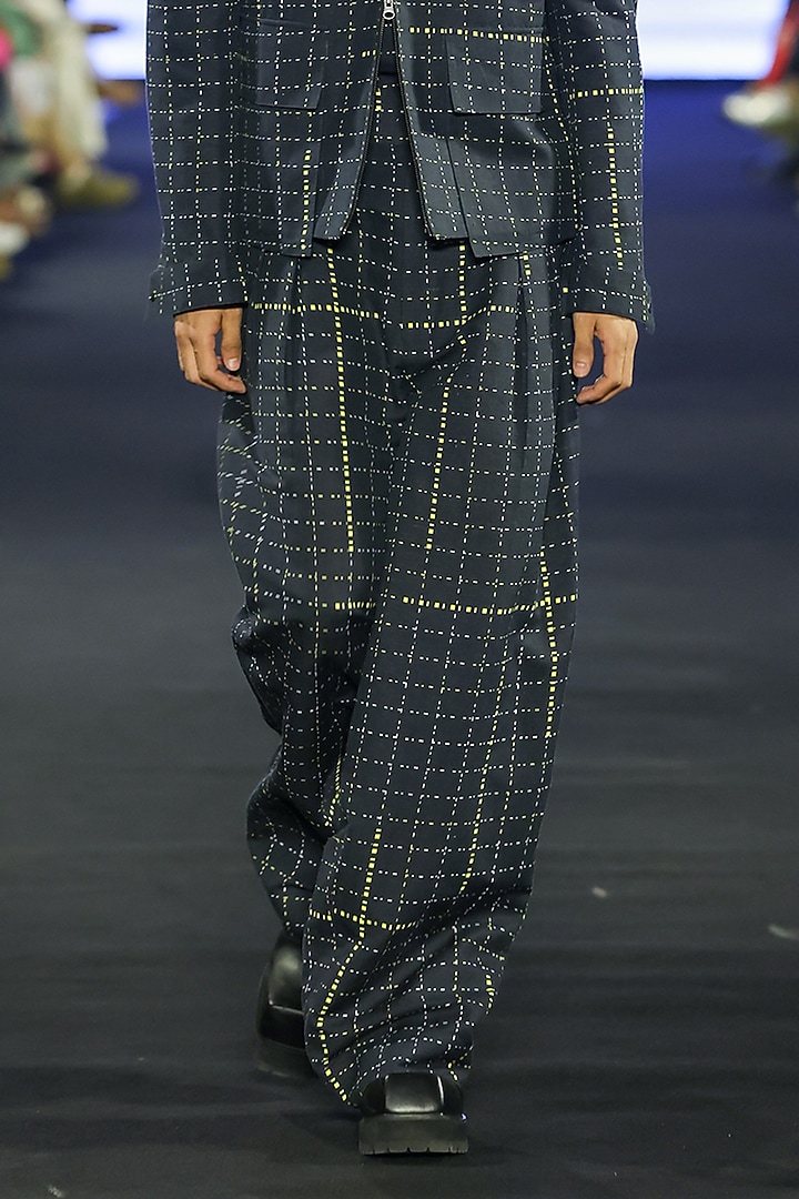 Black Cotton Linen & Silk Co-Ord Set by Dhruv Vaish at Pernia's Pop Up Shop