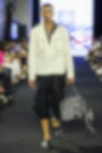 Ivory & Black Denim Co-Ord Set by Dhruv Vaish at Pernia's Pop Up Shop