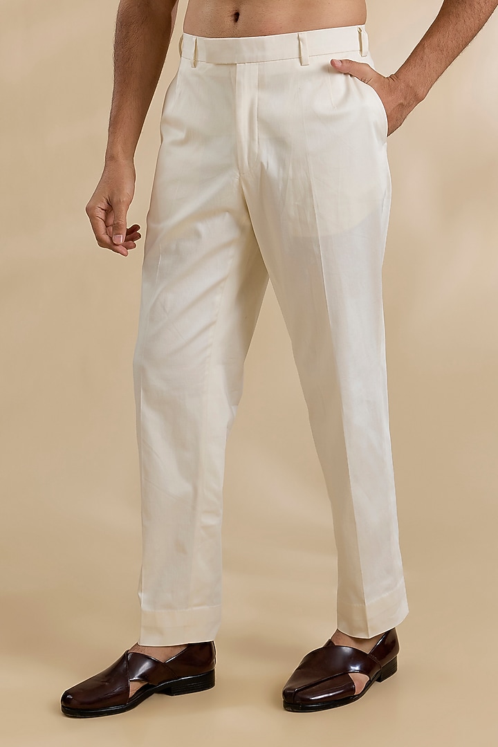 Cream Silk Wedding Bandhgala Set by Dhruv Vaish at Pernia's Pop Up Shop