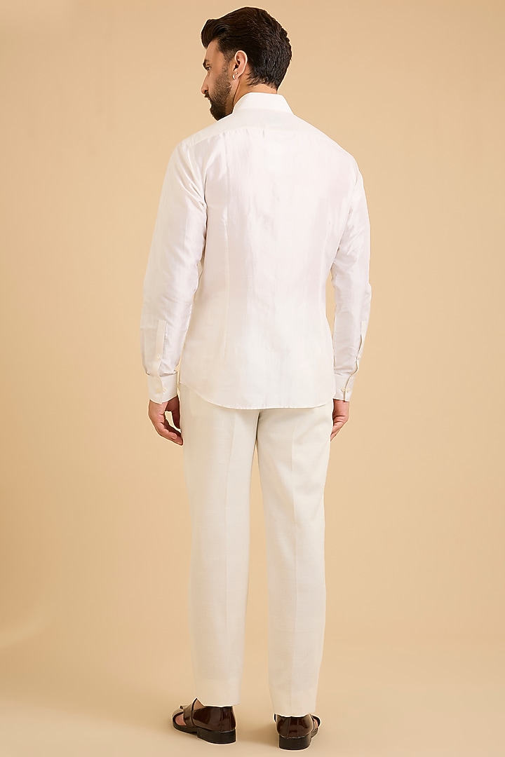Ivory Silk Groom Indowestern Set by Dhruv Vaish at Pernia's Pop Up Shop
