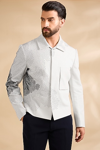 Ivory Linen Jacket by dhruv vaish