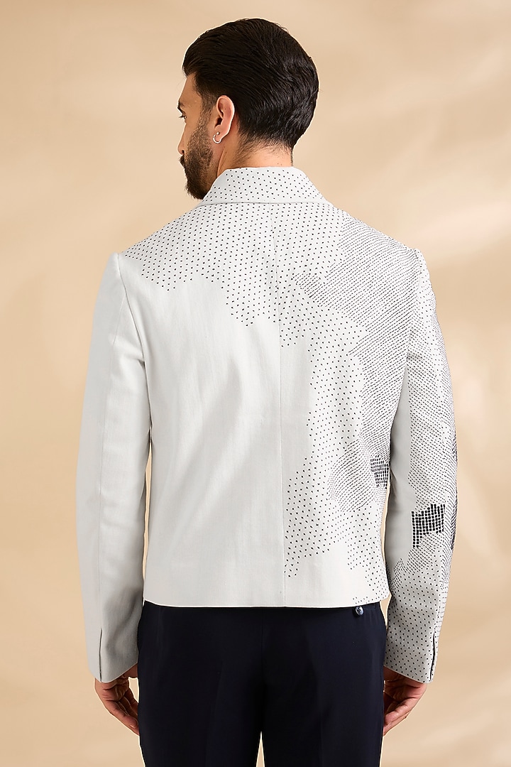 Ivory Linen Jacket by Dhruv Vaish at Pernia's Pop Up Shop