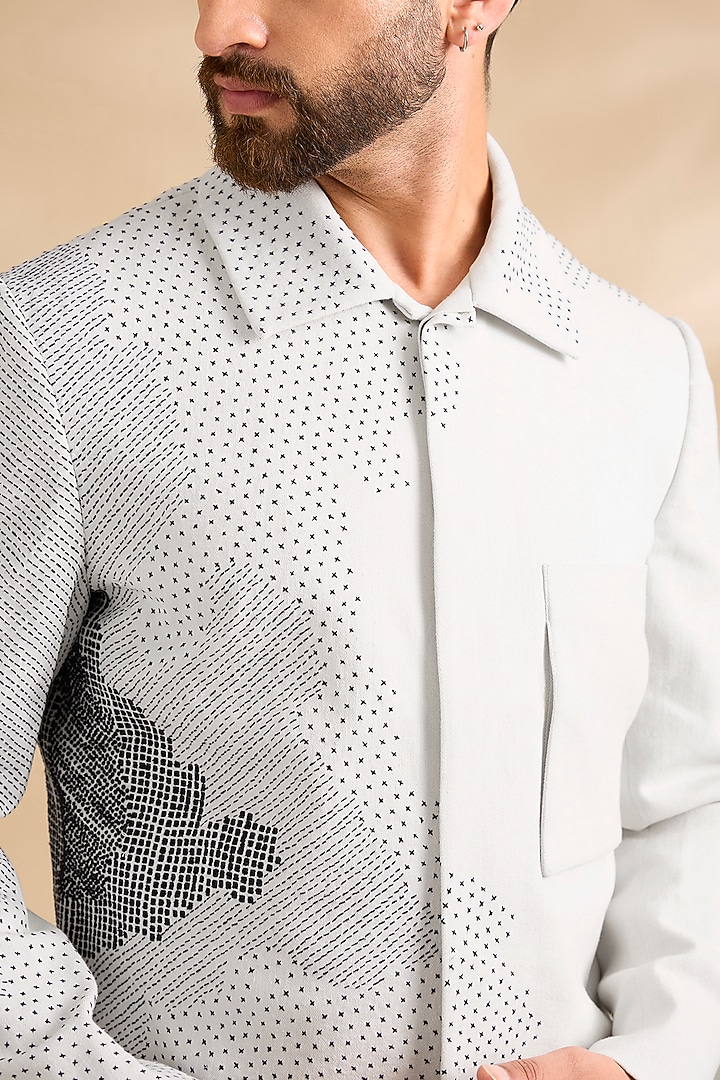Ivory Linen Jacket by Dhruv Vaish at Pernia's Pop Up Shop