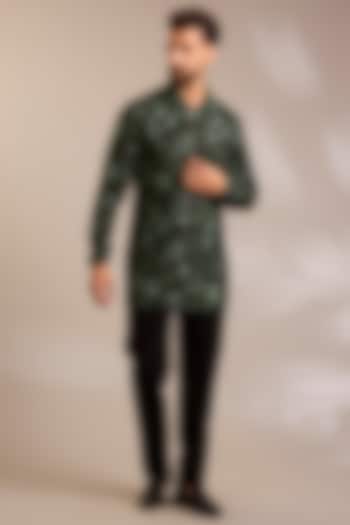 Olive Chanderi Silk Kurta by Dhruv Vaish at Pernia's Pop Up Shop