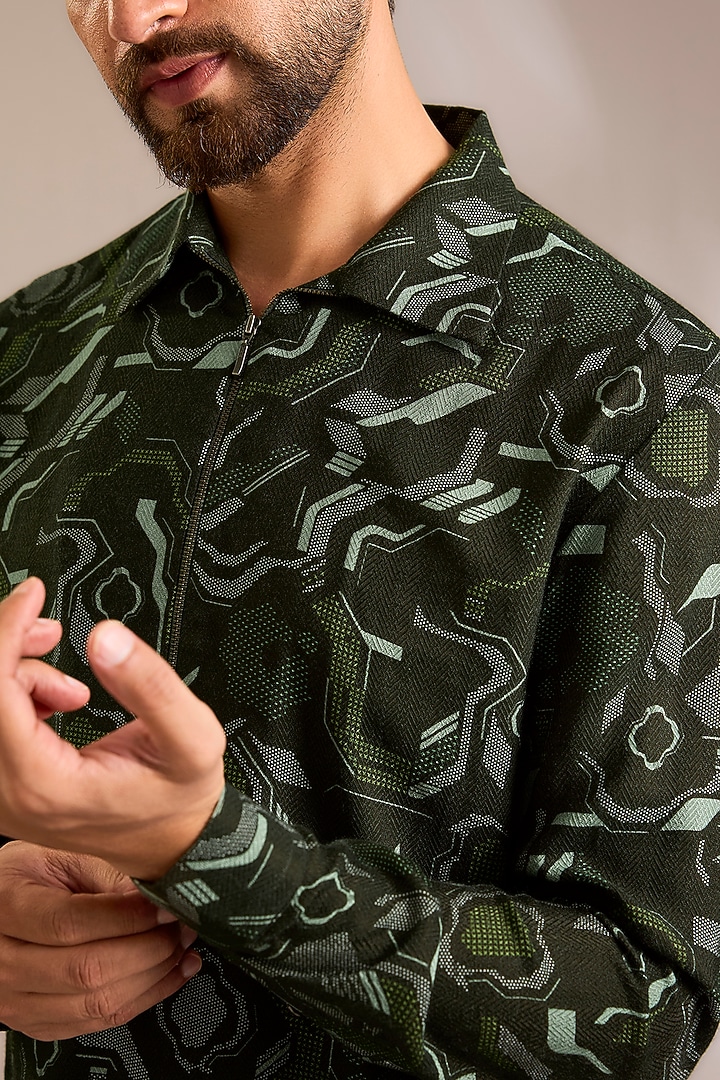 Olive Chanderi Silk Kurta by Dhruv Vaish at Pernia's Pop Up Shop