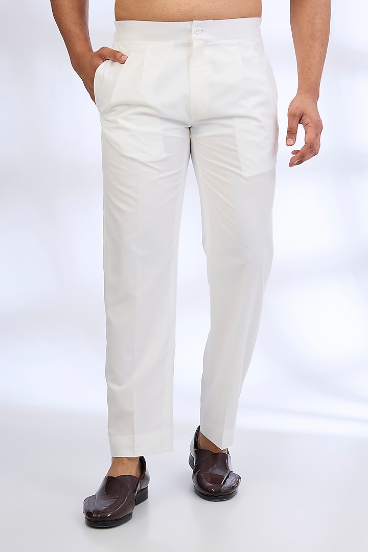 Ivory Silk Wedding Sherwani Set by Dhruv Vaish at Pernia's Pop Up Shop