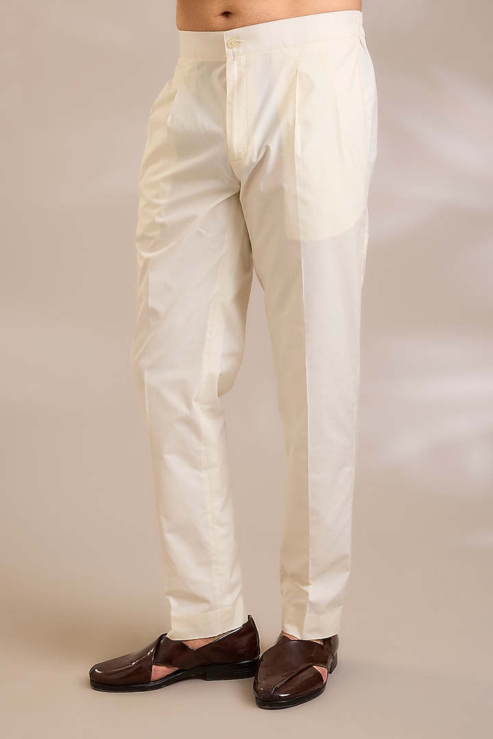 Ivory Silk Groom Sherwani Set by Dhruv Vaish at Pernia's Pop Up Shop