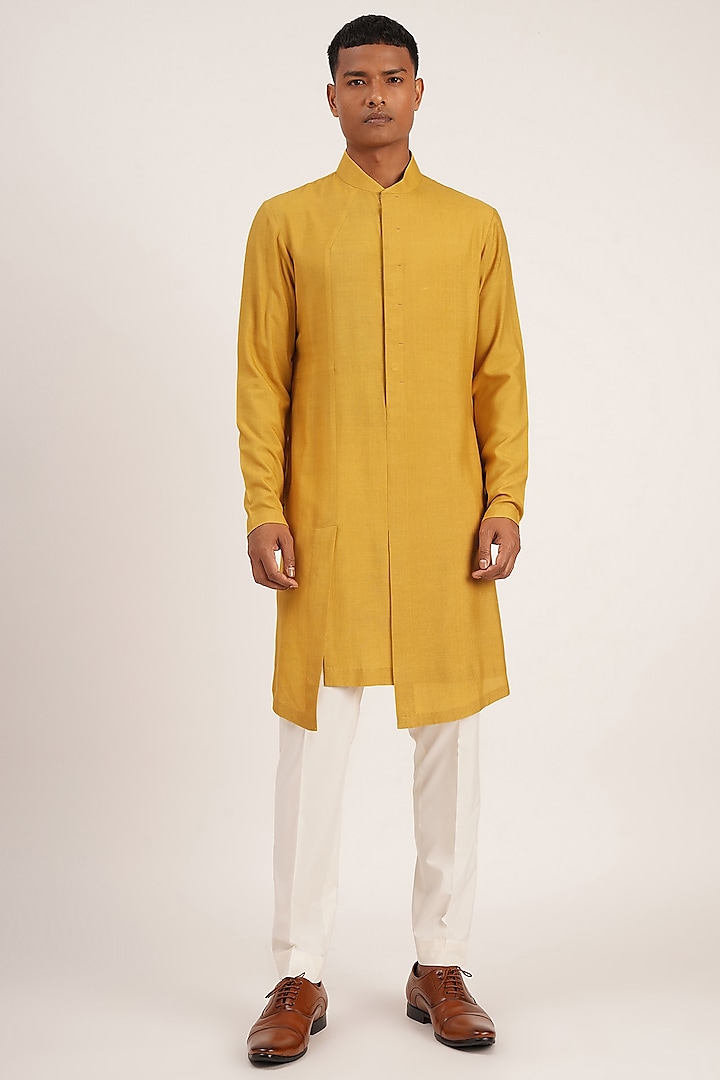 Marigold Cotton Kurta Set by Dhruv Vaish