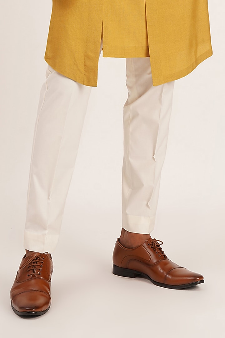 Marigold Cotton Silk Kurta Set by Dhruv Vaish at Pernia's Pop Up Shop