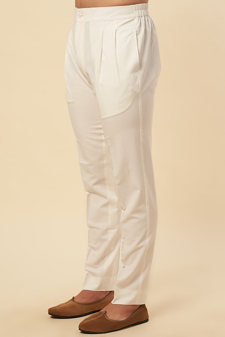 Mustard Raw Silk Embroidered Kurta Set by Dhruv Vaish at Pernia's Pop Up Shop