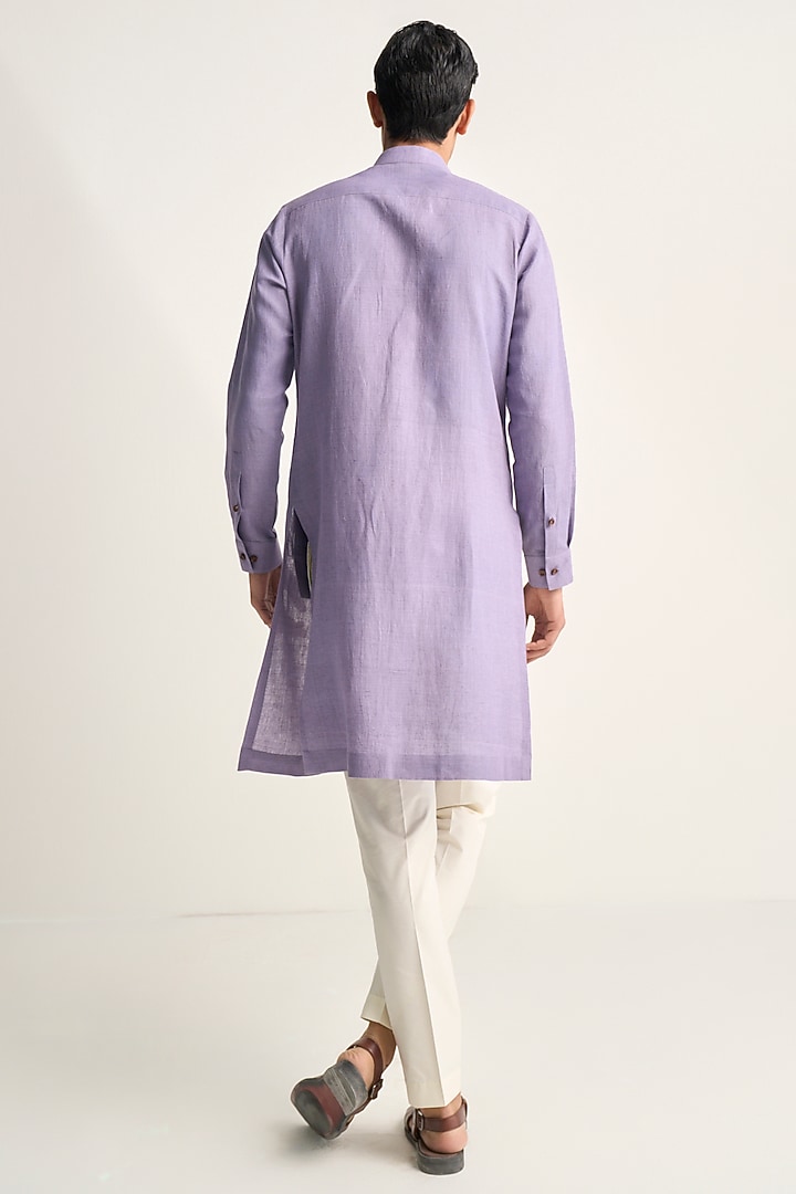 Iris Cotton Handloom Cotton Linen Kurta Set by Dhruv Vaish at Pernia's Pop Up Shop