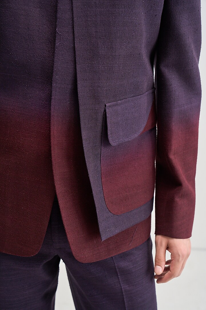 Purple Mauve Silk Wedding Bandhgala by Dhruv Vaish at Pernia's Pop Up Shop