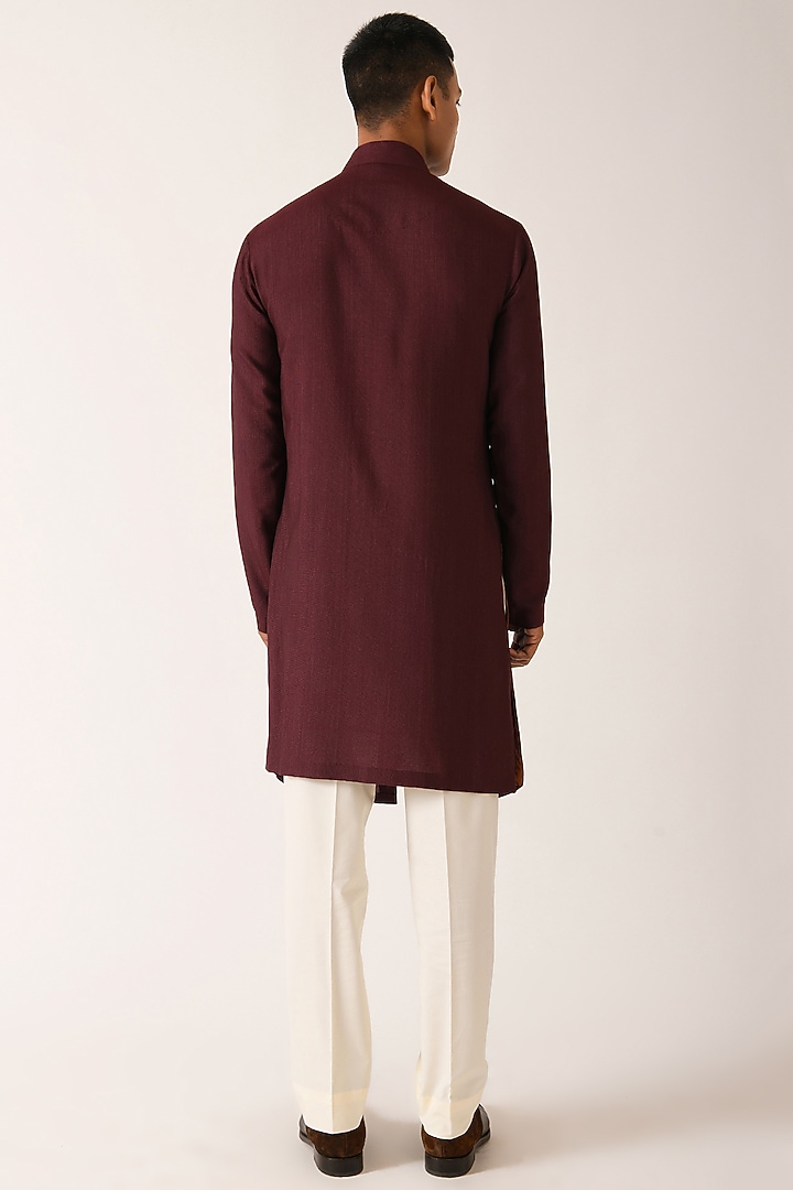 Olive Cotton Silk Kurta Set by Dhruv Vaish at Pernia's Pop Up Shop