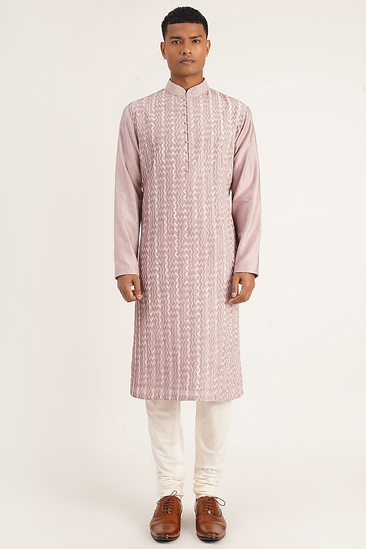 Lavender Printed Kurta Set by Dhruv Vaish at Pernia's Pop Up Shop