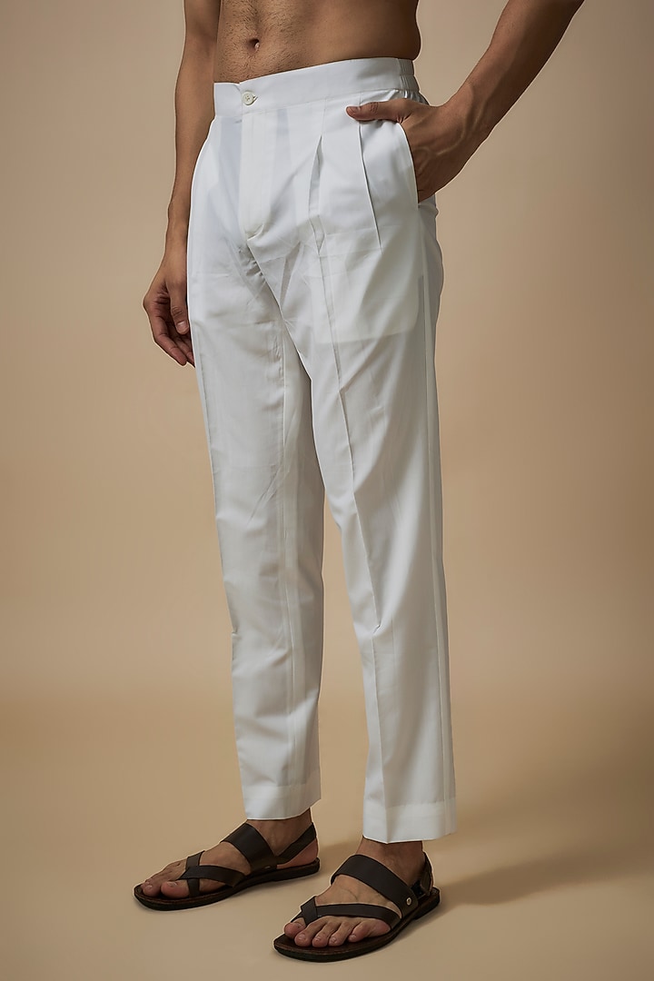 Blue Cotton Silk Chanderi Embroidered Kurta Set by Dhruv Vaish at Pernia's Pop Up Shop