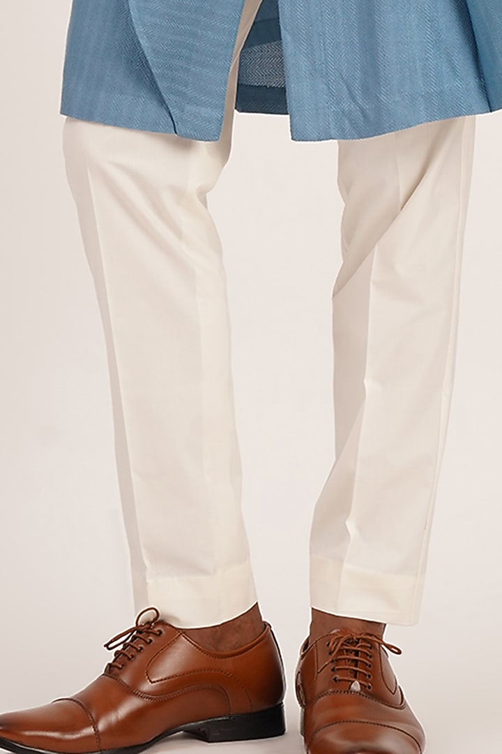 Mineral Blue Cotton Kurta Set by Dhruv Vaish at Pernia's Pop Up Shop