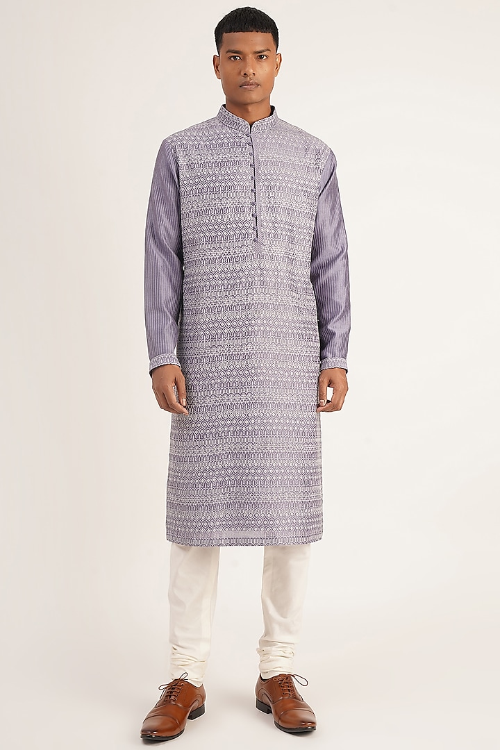 Iris Embroidered Kurta Set by Dhruv Vaish