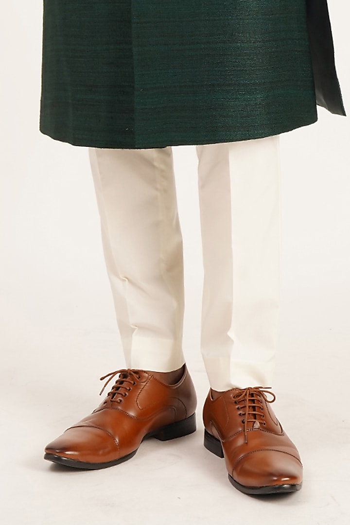 Bottle Green Silk Ombre Wedding Sherwani Set by Dhruv Vaish at Pernia's Pop Up Shop