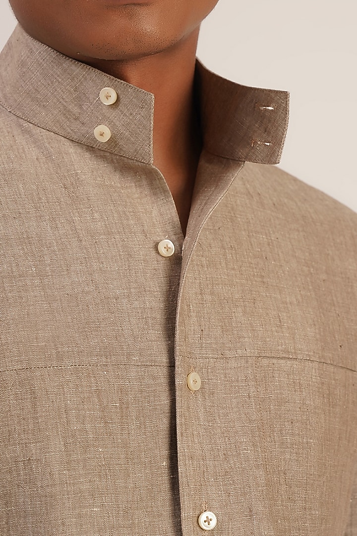 Cobblestone Handloom Cotton Party Wear Shirt by Dhruv Vaish at Pernia's Pop Up Shop