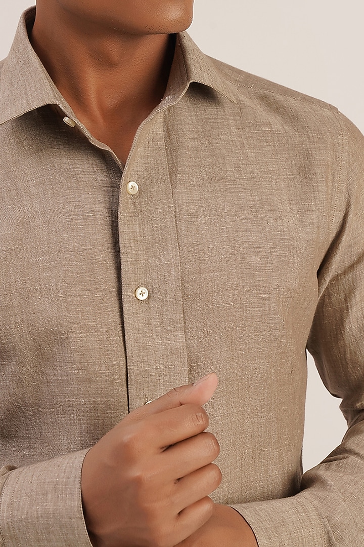 Cobblestone Handloom Cotton Party Wear Shirt by Dhruv Vaish at Pernia's Pop Up Shop