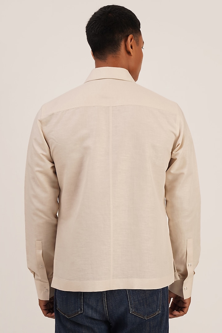 Shell Cotton Linen Wedding Shirt by Dhruv Vaish at Pernia's Pop Up Shop