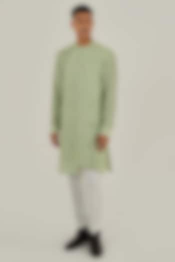 Jade Mist Silk Kurta Set by Dhruv Vaish at Pernia's Pop Up Shop