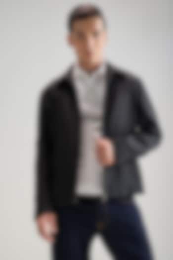 Black Linen Jacket by Dhruv Vaish at Pernia's Pop Up Shop
