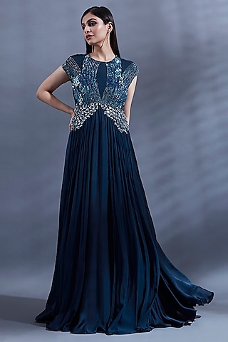 Blue Women Ladies Fancy Party Wear Gown at Rs 730 in Jaipur