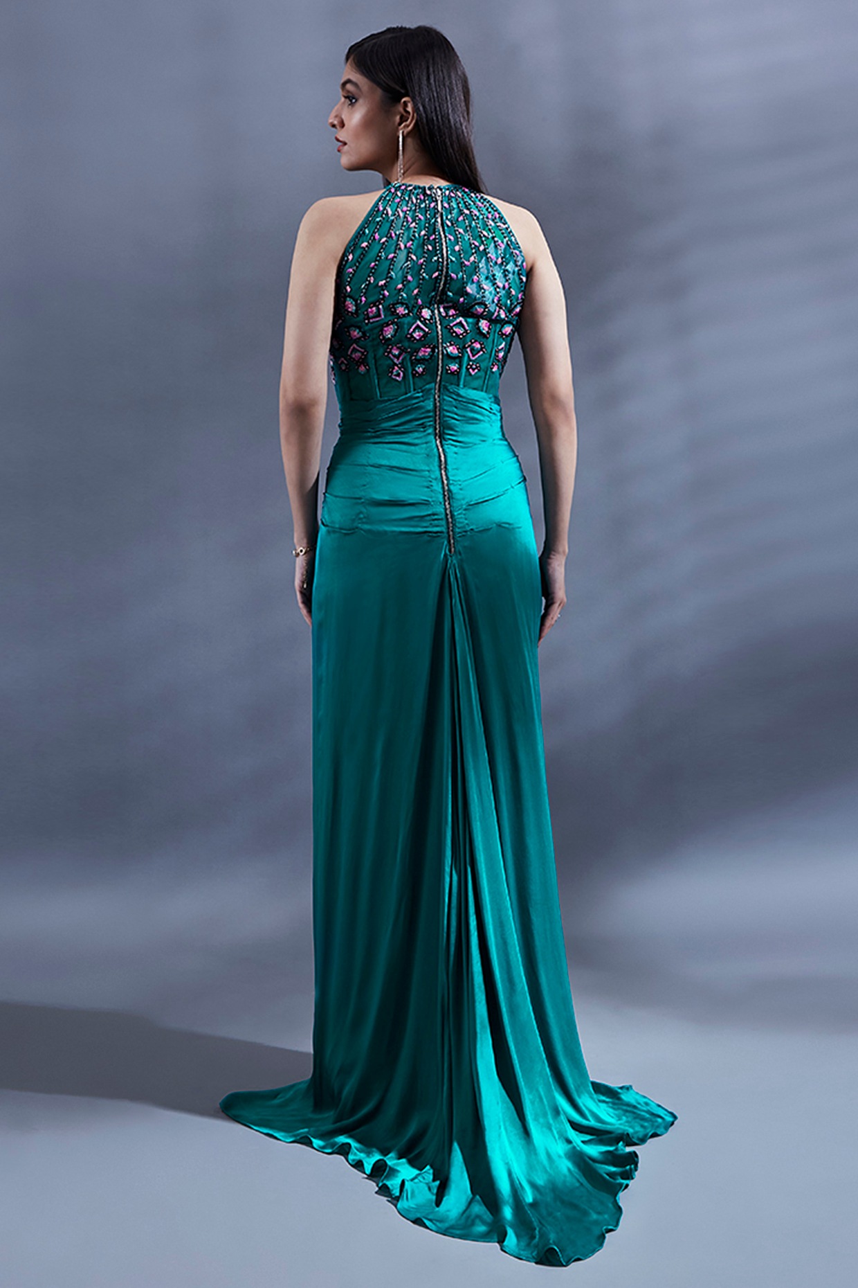 Peacock green clearance gown