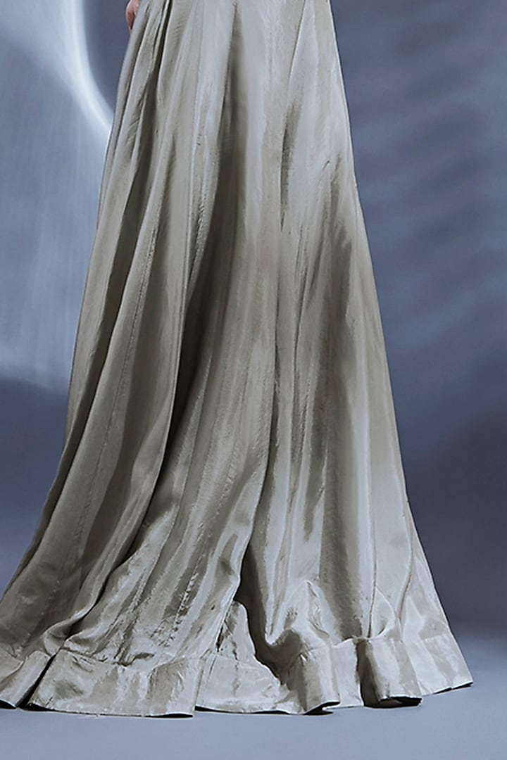 Grey Viscose Hand Embroidered Cut-Out Jumpsuit by Dhwaja at Pernia's Pop Up Shop