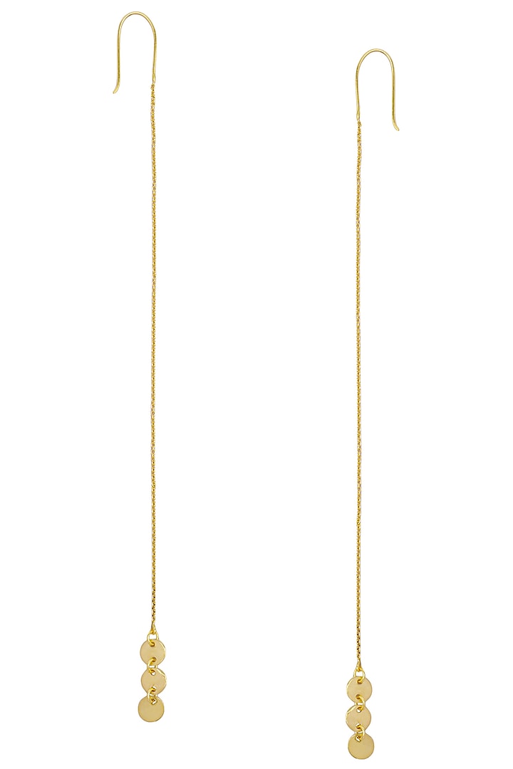 Matte Gold Plated Ladoo Chain Earrings by Dhora
