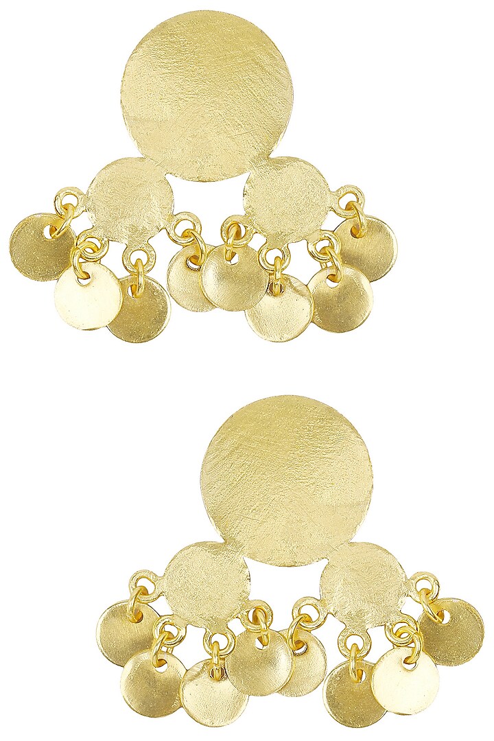 Matte Gold Plated Ladoo Jhumki Earrings by Dhora
